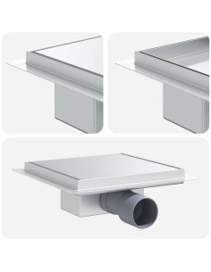 Drenaggio doccia 2 in 1 Argento 20 x 20 cm Acciaio Inox 304 2