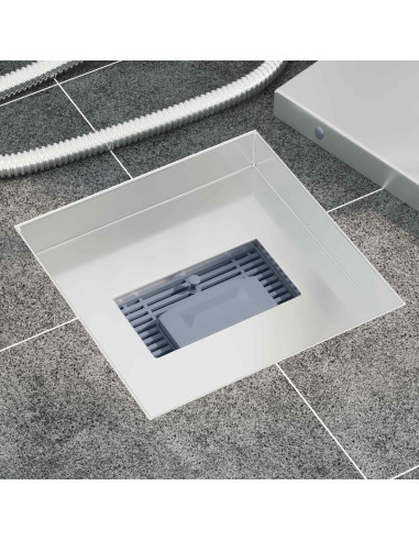 Drenaggio doccia 2 in 1 Argento 20 x 20 cm Acciaio Inox 304