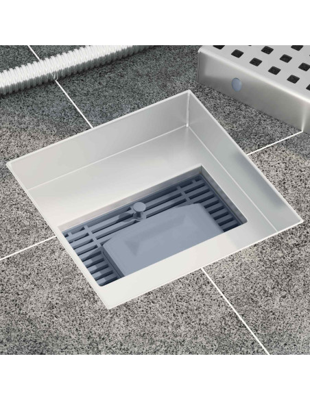 Scarico doccia a pois Argento 15 x 15 cm Acciaio Inox 304