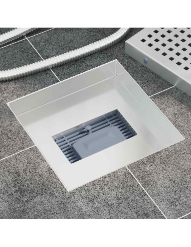 Scarico doccia a pois Argento 20 x 20 cm Acciaio Inox 304