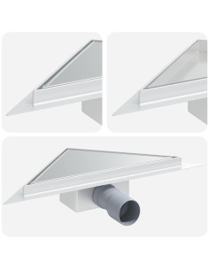 Scarico Doccia Triangolare 2 in 1 Argento 32 x 32 x 7,5 cm 2