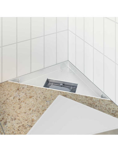 Scarico Doccia Triangolare 2 in 1 Argento 32 x 32 x 7,5 cm