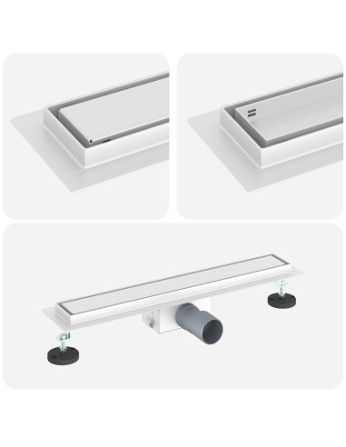 Drenaggio doccia 2 in 1 Argento 50 cm Acciaio Inox 304