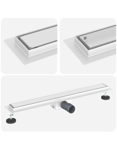 Drenaggio doccia 2 in 1 Argento 80 cm Acciaio Inox 304