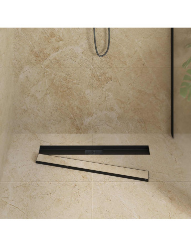 Drenaggio doccia 2 in 1 Nero 80 cm Acciaio Inox 304