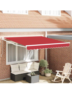 Tenda Retrattile Rosso 350 x 250 cm Poliestere e Alluminio