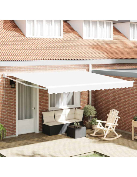 Tenda Retrattile Bianco 400 × 300 cm Poliestere e Alluminio