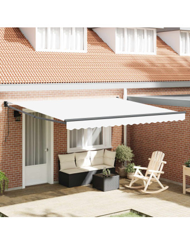 Tenda Retrattile Bianco 400 × 300 cm Poliestere e Alluminio