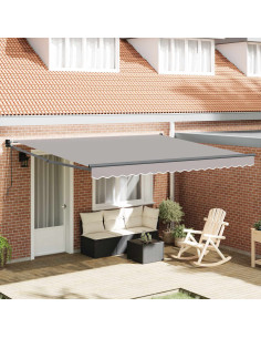 Tenda Retrattile Grigio chiaro 400 × 300 cm Tessuto