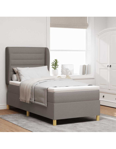 Letto con molle e materasso Grigio Scuro 90x190 cm Tessuto