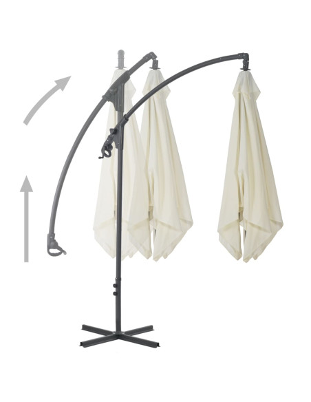 Ombrellone a Sbalzo con Palo in Acciaio 300 cm Sabbia