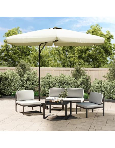 Ombrellone da Giardino con Palo in Acciaio 300 cm Bianco Sabbia