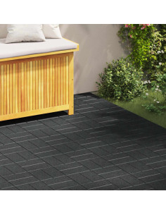 Pietra da Passo 6 pcs Nero 40,5 x 40,5 x 2 cm Gomma