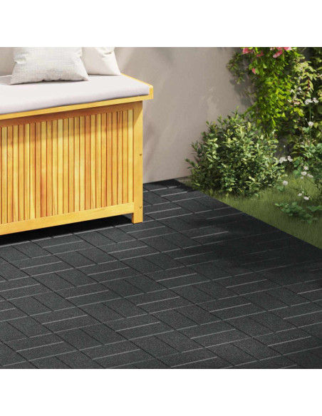 Pietra da Passo 6 pcs Nero 40,5 x 40,5 x 2 cm Gomma