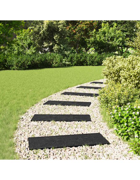 Pietra da Passo 6 pcs Nero 60,5 x 25 x 2 cm Gomma