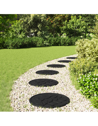 Pietra da Passo 6 pcs Nero Ø 44 x 2 cm Gomma