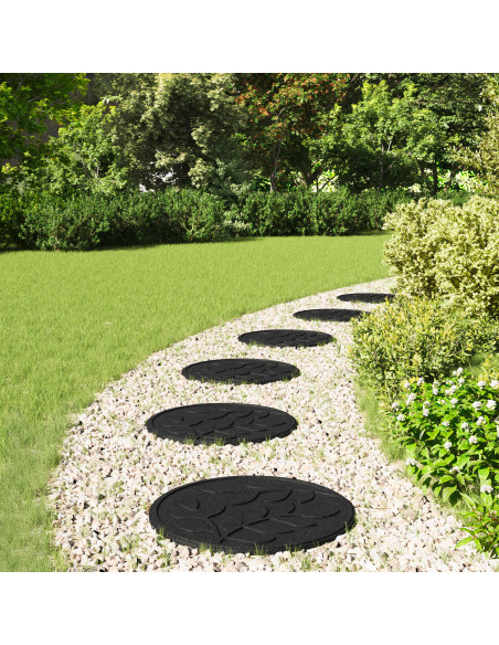 Pietra da Passo 6 pcs Nero Ø 44 x 2 cm Gomma