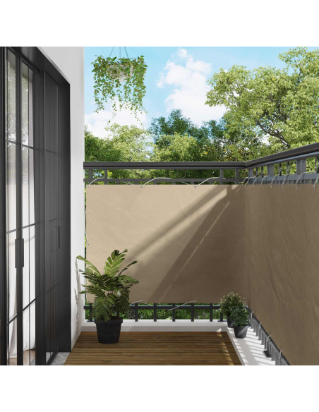 Schermo da balcone Beige 110 x 200 cm Tessuto Oxford