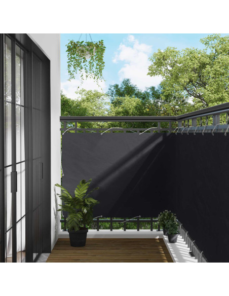 Schermo da balcone Nero 110 x 600 cm Tessuto Oxford