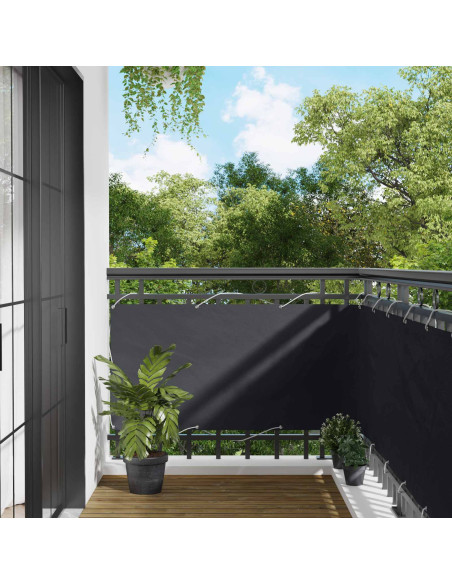 Schermo da balcone Nero 75 x 200 cm Oxford alu rivestito in PU