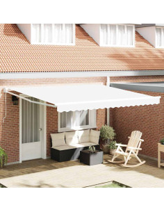 Tenda Retrattile Bianco 400 × 300 cm Poliestere e Alluminio