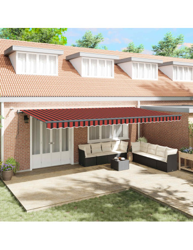 Tessuto per Tenda arancione e marrone 600 × 350 cm Poliestere