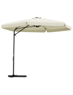Ombrellone da Giardino con Palo in Acciaio 300 cm Bianco Sabbia 2
