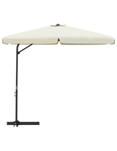 Ombrellone da Giardino con Palo in Acciaio 300 cm Bianco Sabbia