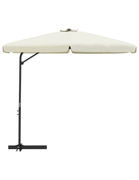 Ombrellone da Giardino con Palo in Acciaio 300 cm Bianco Sabbia