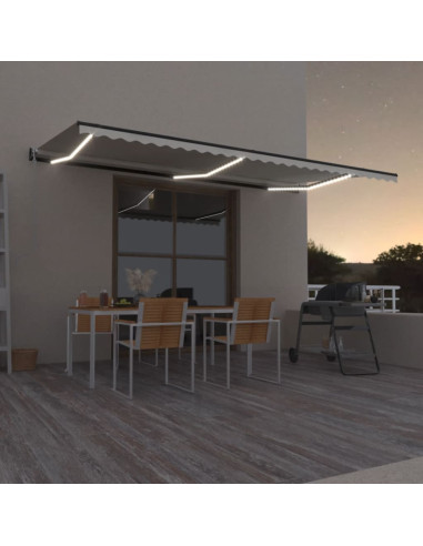 Tenda Automatica con Sensore Vento e LED 600x350 cm Crema