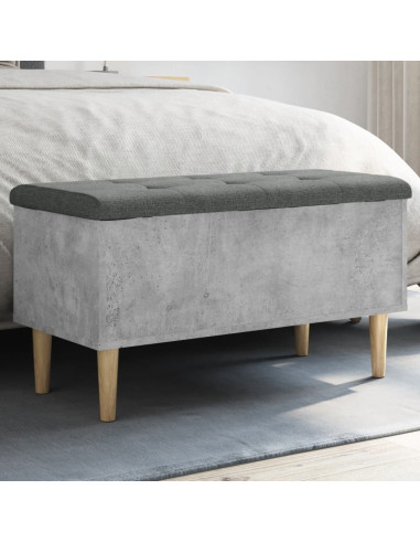 Panca Portaoggetti Grigio Cemento 82x42x46 cm Legno Multistrato