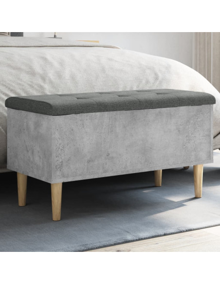 Panca Portaoggetti Grigio Cemento 82x42x46 cm Legno Multistrato