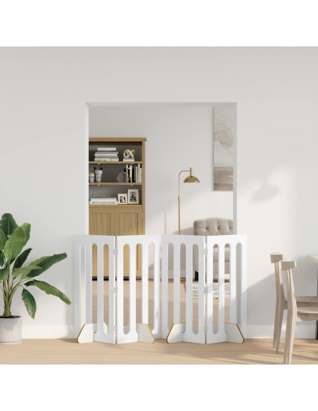 Recinto pieghevole per animali 4 pcs Bianco 201 x 38 x 90 cm