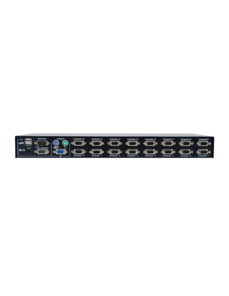 LevelOne KVM-3216 switch per keyboard-video-mouse (kvm) Montaggio rack Nero