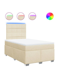 Giroletto a Molle con Materasso Crema 120x190 cm in Tessuto 2