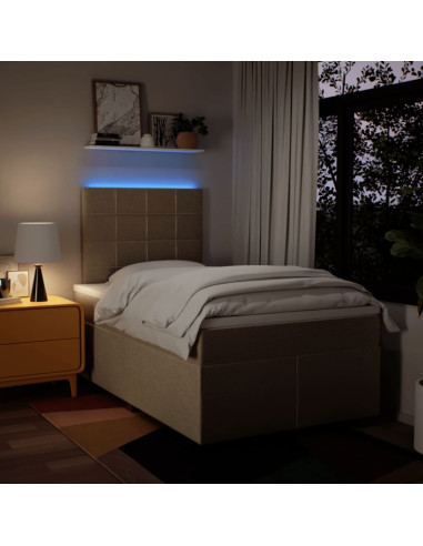 Giroletto a Molle con Materasso Crema 120x190 cm in Tessuto