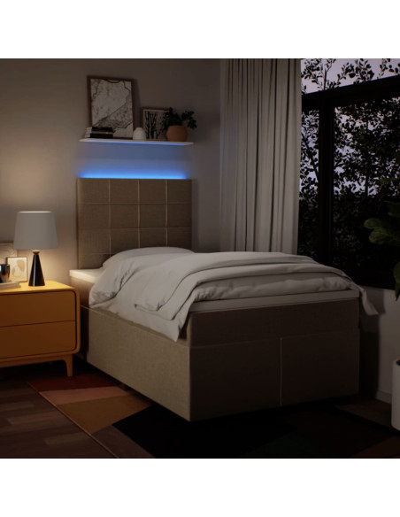 Giroletto a Molle con Materasso Crema 120x190 cm in Tessuto