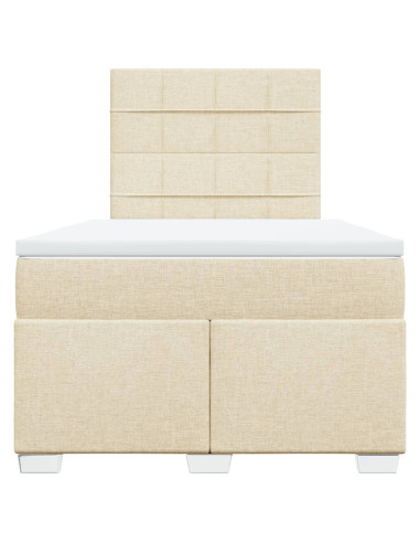 Giroletto a Molle con Materasso Crema 120x190 cm in Tessuto
