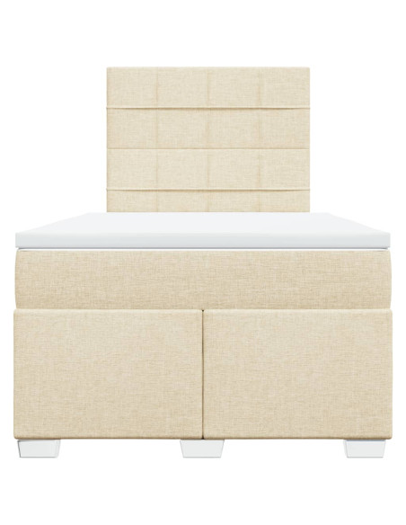 Giroletto a Molle con Materasso Crema 120x190 cm in Tessuto