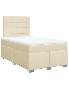 Giroletto a Molle con Materasso Crema 120x190 cm in Tessuto 2