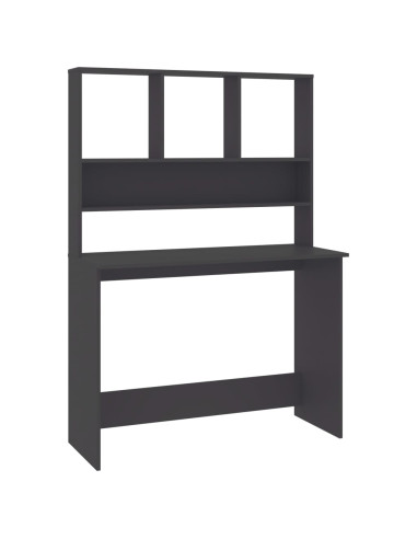 Scrivania con Mensole Grigia 110x45x157 cm in Legno Multistrato