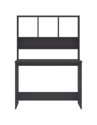 Scrivania con Mensole Grigia 110x45x157 cm in Legno Multistrato