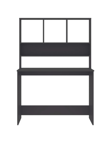 Scrivania con Mensole Grigia 110x45x157 cm in Legno Multistrato