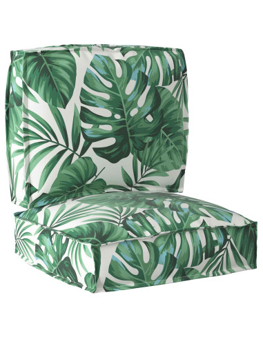 Set di Cuscini per Pallet Floreale 2 pcs Motivo Foglia Verde