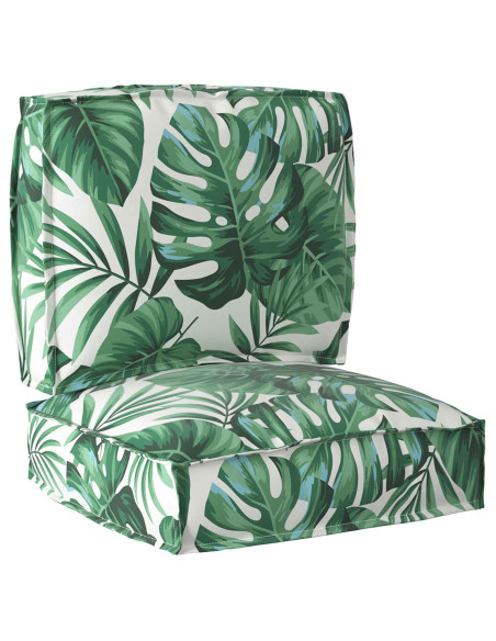 Set di Cuscini per Pallet Floreale 2 pcs Motivo Foglia Verde