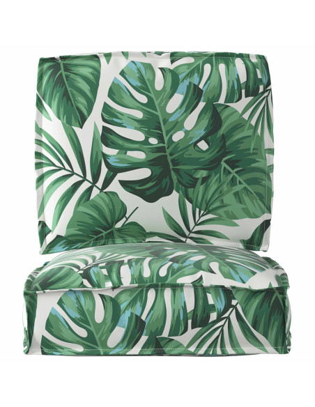 Set di Cuscini per Pallet Floreale 2 pcs Motivo Foglia Verde