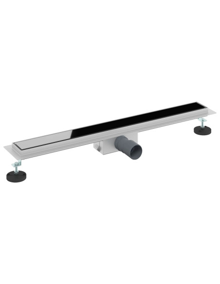 Drenaggio doccia con copertura in vetro Nero 80 cm