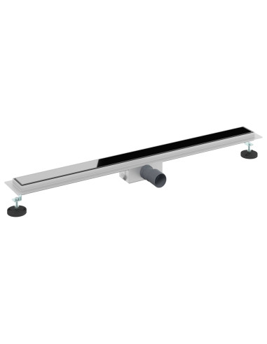 Drenaggio doccia con copertura in vetro Nero 90 cm