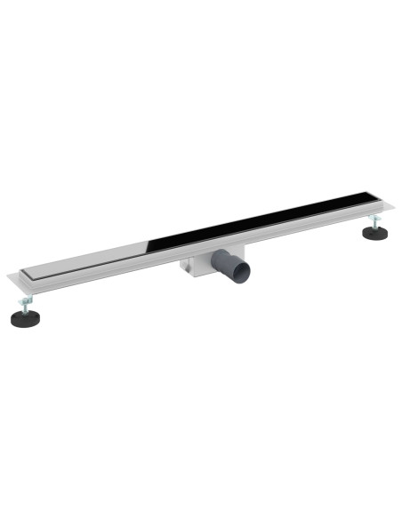 Drenaggio doccia con copertura in vetro Nero 90 cm