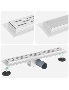 Drenaggio doccia con design a striscia Argento 50 cm 2